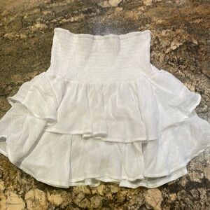 Afila White Ruffled Skirt